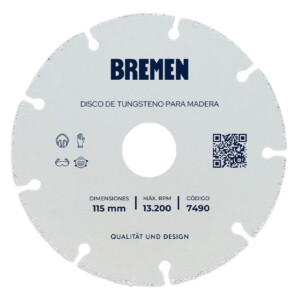 BREMEN DISCO TUNGSTENO PARA MADERA 115 MM
