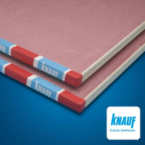 PLACA DE YESO KNAUF IGNIFUGA ROJA 2.4 X 1.2 - 12.5 MM