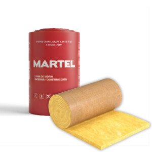 MARTEL Lana de vidrio PKP50 c/PAPEL kraft 1,2x16,7mts x 50mm - 20m2
