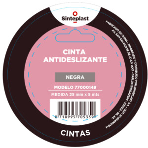 SINTEPLAST CINTA ANTIDESLIZANTE NEGRO 25 MM - 5 M