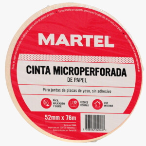 MARTEL CINTA DE PAPEL MICROPERFORADA PARA JUNTAS DE PLACAS DE YESO 52 MM - 76 M