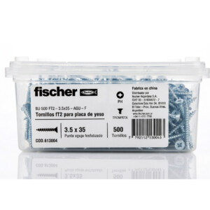 FISCHER T3 AGUJA 6 x 1.3/8" (3.5 x35 mm) zincado - Caja Plástica x 500 unidades
